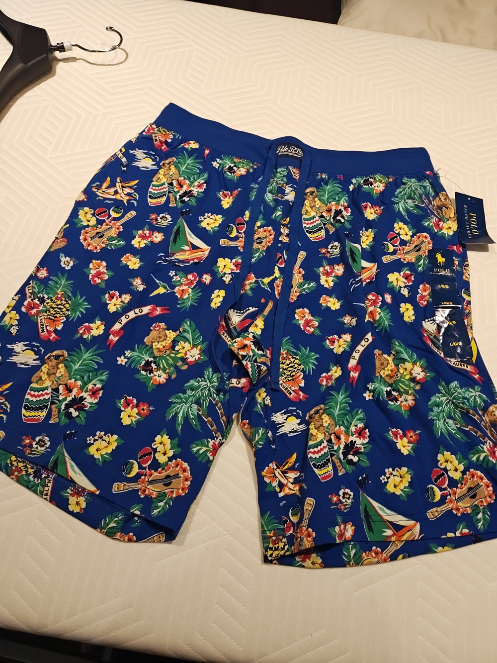 Polo by Ralph Lauren Blue Tropical Print Men's Swim Trunks L